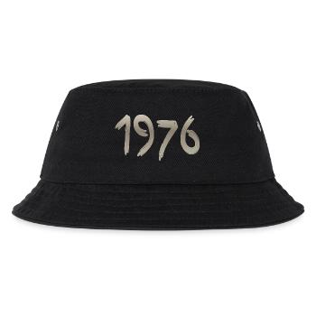 Jahr 1976 mit einem handgemachten Schlag - Kinder Bucket Hat - Schwarz - Vorne