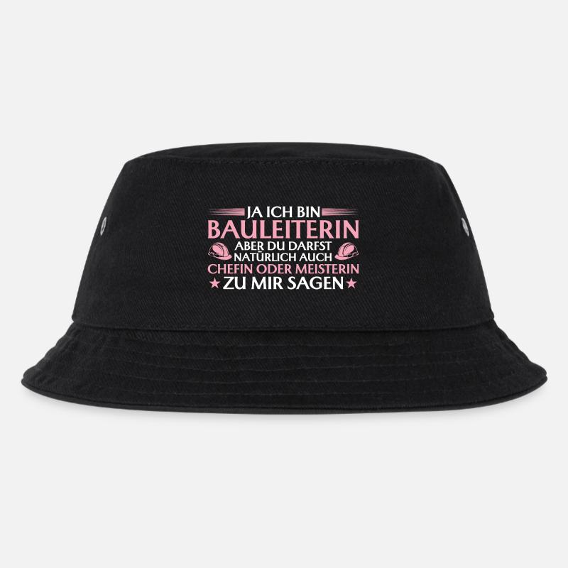 Bauleiterin Chefin oder Meisterin - Bauherrin - Kinder Bucket Hat - Schwarz