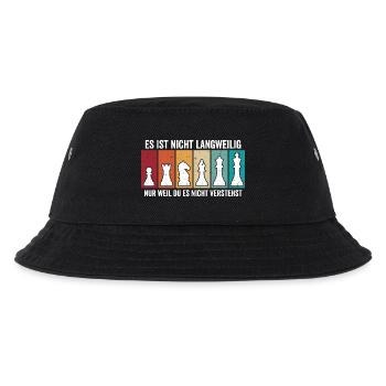 Retro Chess Pieces – Vintage Chess Design - Kids’ Bucket Hat - black - Front