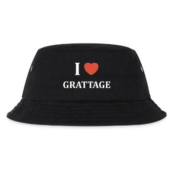 Ich mag Scratching — Red Heart - Kinder Bucket Hat - Schwarz - Vorne