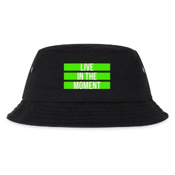 Live In The Moment Achtsamkeit Präsenz Bewusstsein - Kinder Bucket Hat - Schwarz - Vorne
