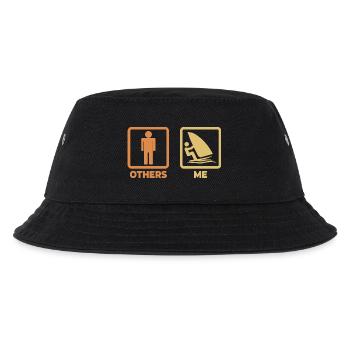 Funny Windsurfer Stick Figure - Kids’ Bucket Hat - black - Front