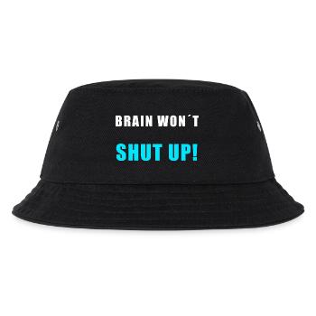 Brain Won’t Shut Up – Lustiges Overthinking Shirt - Kinder Bucket Hat - Schwarz - Vorne