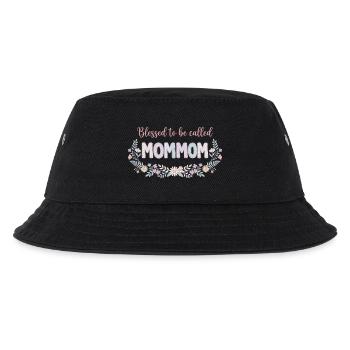 Mommom, Granny Flowers, Cute Grandma Gift - Kids’ Bucket Hat - black - Front