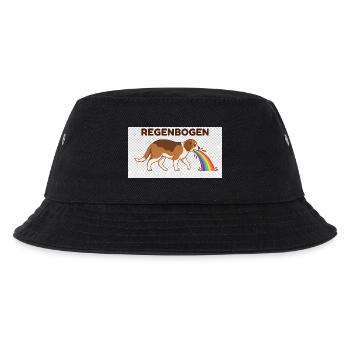 Beagle mit Regenbogenstrahl - Kinder Bucket Hat - Schwarz - Vorne
