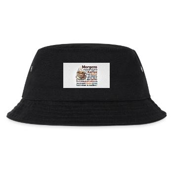 Kaffee Morgen Spruch Illustration - Kinder Bucket Hat - Schwarz - Vorne