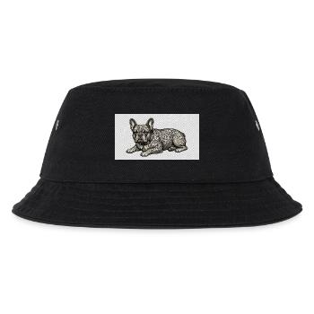Ornate Bulldog Tattoo Muster - Kinder Bucket Hat - Schwarz - Vorne