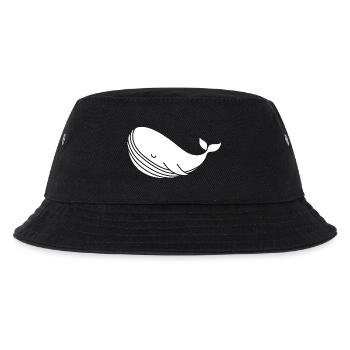 Wal Silhouette minimalistisches Meeresmotiv - Kinder Bucket Hat - Schwarz - Vorne