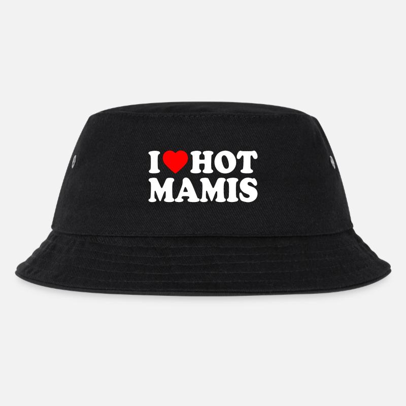 I love hot mamis - Kinder Bucket Hat - Schwarz