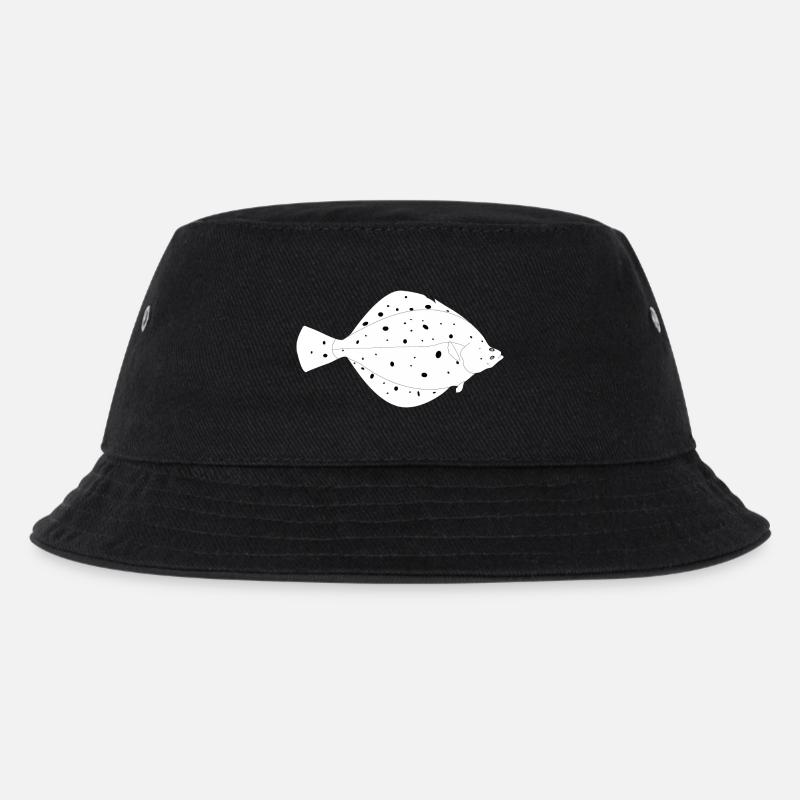 Scholle_vollformat_weiss - Kinder Bucket Hat - Schwarz