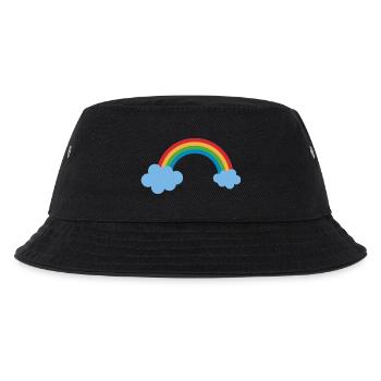 regenbogen sonne wolken wetter rainbow sun cloud39 - Kinder Bucket Hat - Schwarz - Vorne