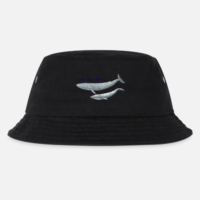 Ich habe den Blues Wale - Wale. baleines - Kinder Bucket Hat - Schwarz