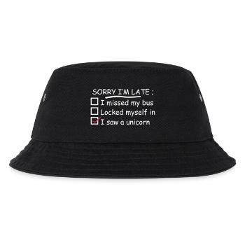 Sorry I'm Late I Saw A Unicorn - Kinder Bucket Hat - Schwarz - Vorne