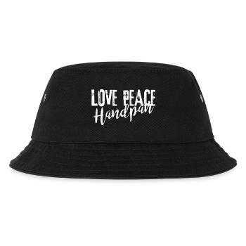 LOVE PEACE Handpan white - Kinder Bucket Hat - Schwarz - Vorne