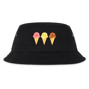 Eis Herz Eiscreme Erdbeereis Eisdiele Geschenk - Kinder Bucket Hat - Schwarz - Vorne