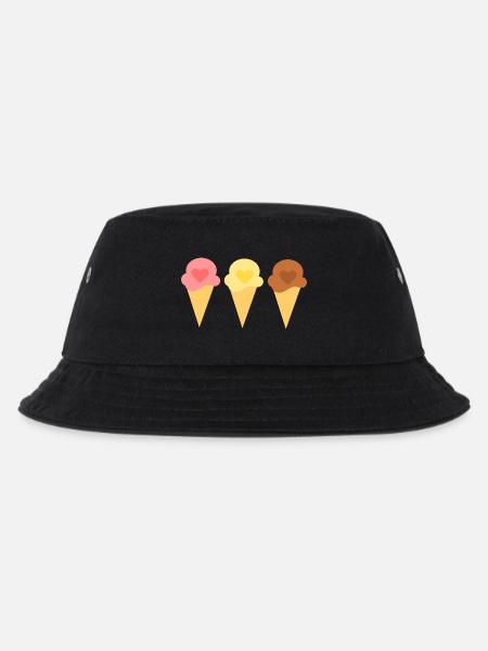 Eis Herz Eiscreme Erdbeereis Eisdiele Geschenk - Kinder Bucket Hat - Schwarz