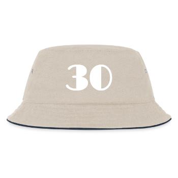 30. 30 YEARS. 30TH ANNIVERSARY. BIRTHDAY 30 YEARS. - Kids’ Bucket Hat - ecru/navy - Front