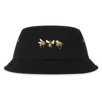 Wasserfarbene Honigbienen Trio - Kinder Bucket Hat - Schwarz - Vorne