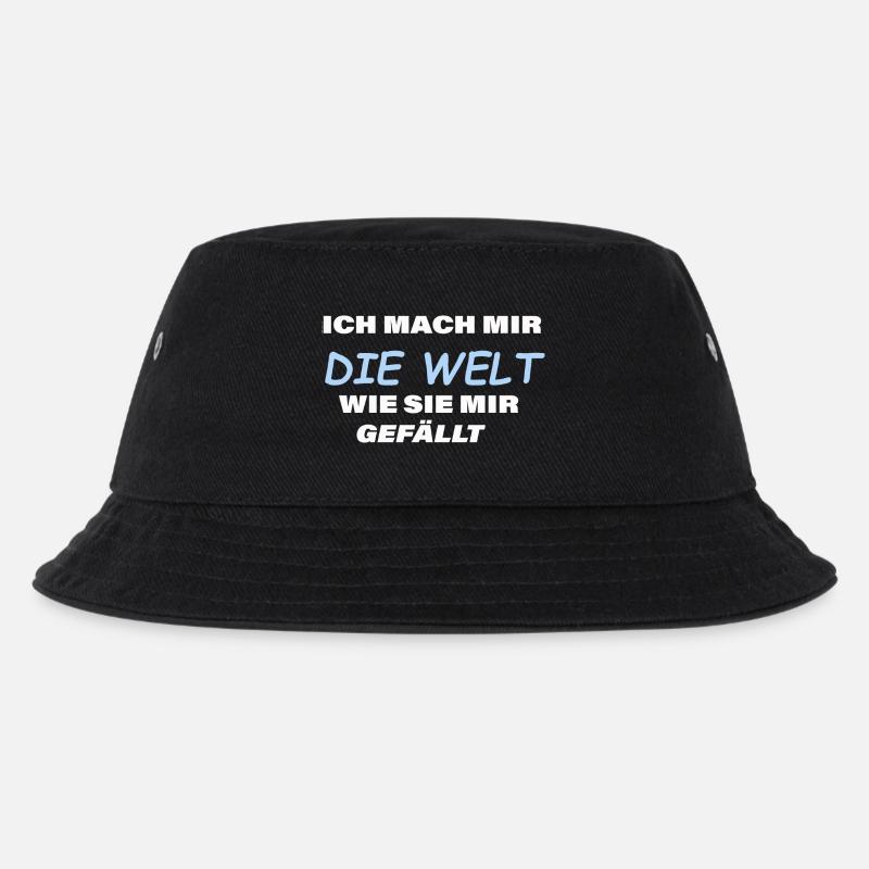 Ich mach mir die Welt ... - Kinder Bucket Hat - Schwarz