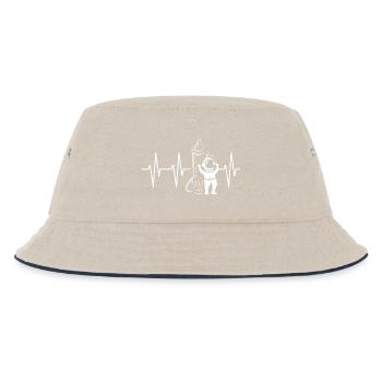 Rocketman Heartbeat Pulse Rocket Astronaut Symbol - Kids’ Bucket Hat - ecru/navy - Front