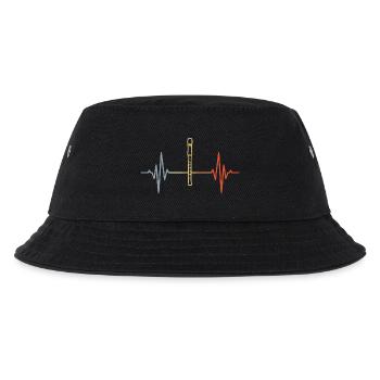 Flöte Herzschlag Retro - Kinder Bucket Hat - Schwarz - Vorne