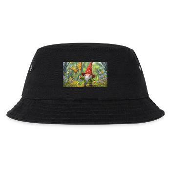 Zwerg, der einen Schmetterling wie einen Drachen fliegen lässt - Kinder Bucket Hat - Schwarz - Vorne