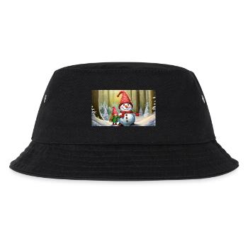 mignons petits gnomes vie quotidienne construction bonhomme de neige - Bob Enfant - noir - Devant