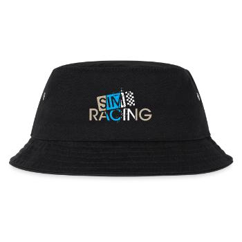 sim racing gaming Zielflagge Auto Fahrer gamer - Kinder Bucket Hat - Schwarz - Vorne