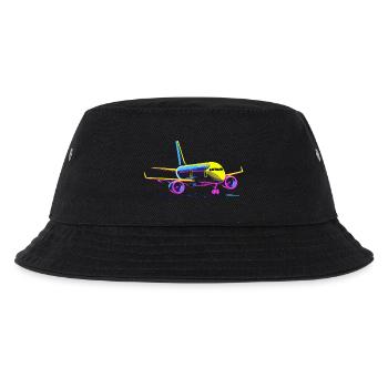 Flugzeug Cartoon Stil - Kinder Bucket Hat - Schwarz - Vorne