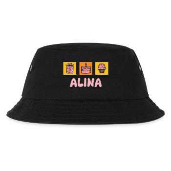 Alina als Vorname - Kinder Bucket Hat - Schwarz - Vorne