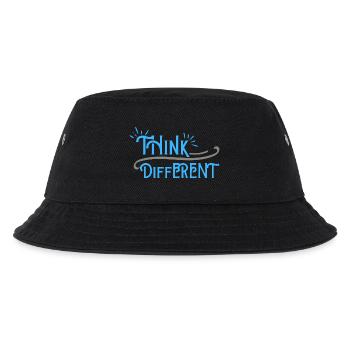 Think Differnet Blaue Grau Design - Kinder Bucket Hat - Schwarz - Vorne