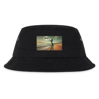 Alien am Strand - Kinder Bucket Hat - Schwarz - Vorne