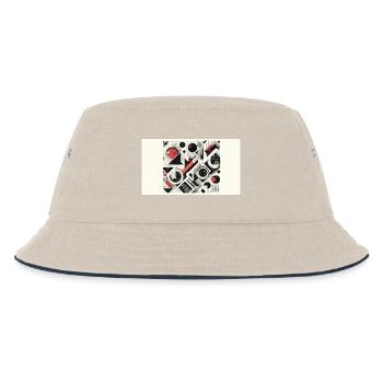 Abstract - Kids’ Bucket Hat - ecru/navy - Front