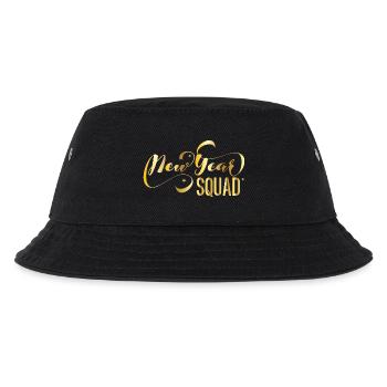 New Year Squad – Cooles Silvester Design - Kinder Bucket Hat - Schwarz - Vorne