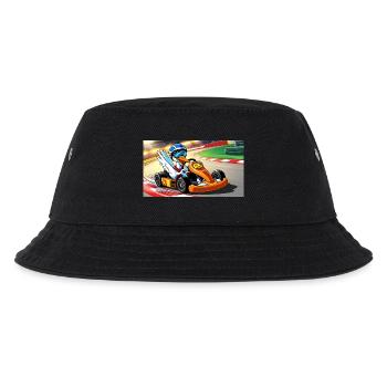 Stork Kart - Kinder Bucket Hat - Schwarz - Vorne