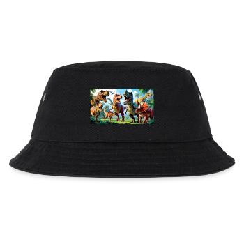 Dinoland - das coole Design für Dinoliebhaber - Kinder Bucket Hat - Schwarz - Vorne