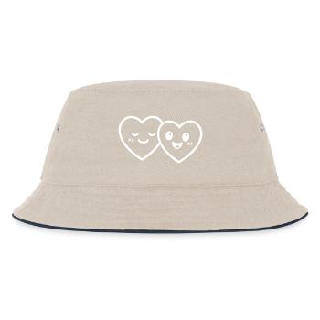 Hearts Couple Love - Kids’ Bucket Hat - ecru/navy - Front