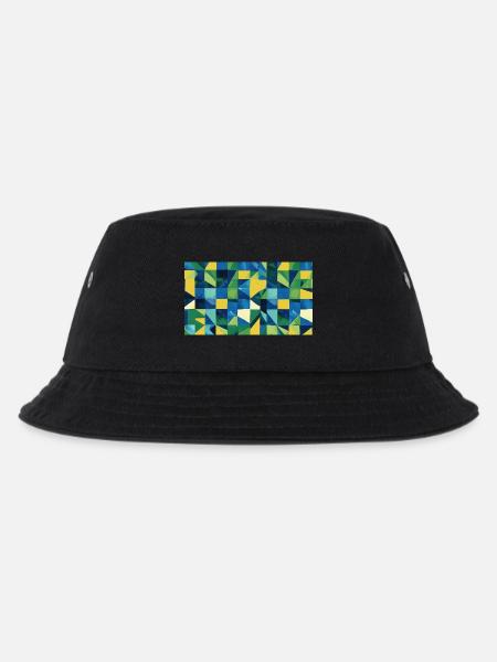 Geometrische Farbexplosion - Kinder Bucket Hat - Schwarz