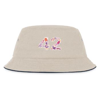 42 – Die Antwort aufs Leben im Typo-Stil - Kinder Bucket Hat - Natur/Navy - Vorne