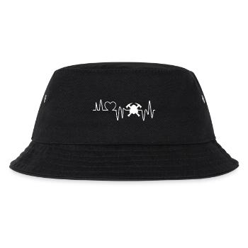 firefighter heartbeat firefighter - Kids’ Bucket Hat - black - Front