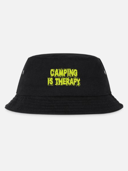 Camping is therapy - Kids’ Bucket Hat - black