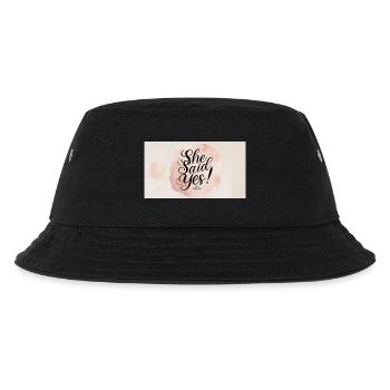 Sie sagte Ja – Verlobungsfeier Stil - Kinder Bucket Hat - Schwarz - Vorne