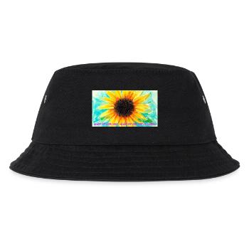 Sonnenblume Farbrausch Kunst - Kinder Bucket Hat - Schwarz - Vorne