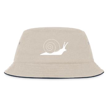 Schnecke mit Spirale Silhouette Minimalismus - Kinder Bucket Hat - Natur/Navy - Vorne