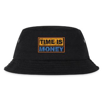 Zeit ist Geld: Kontrasttypografie - Kinder Bucket Hat - Schwarz - Vorne