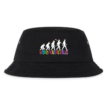 Homo Karnevalis | Evolution der Narren, Fastnacht - Kinder Bucket Hat - Schwarz - Vorne