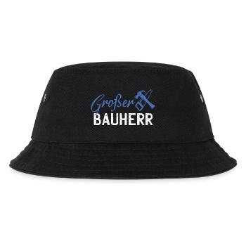 GrafBen Bauherr Bauwerk Grafik - Kinder Bucket Hat - Schwarz - Vorne