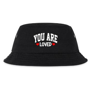 You Are Loved Herz Typografie - Kinder Bucket Hat - Schwarz - Vorne