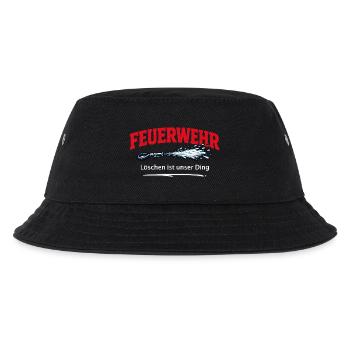 Feuerwehr Spruch Löschen ist Unser Ding - Kinder Bucket Hat - Schwarz - Vorne