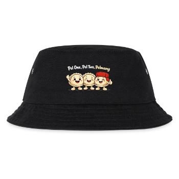 Pel One, Pel Two, Pelmany – Pelmeni Freunde - Kinder Bucket Hat - Schwarz - Vorne